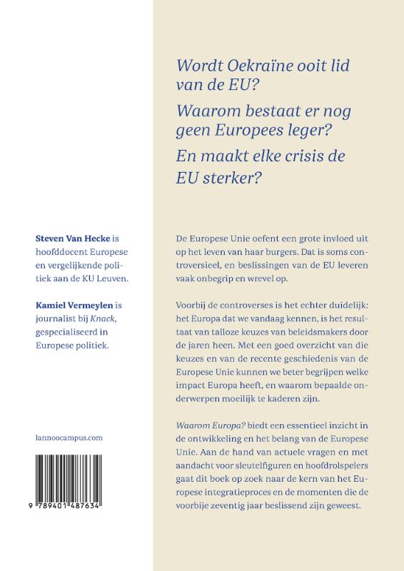 Achterkant van Waarom Europa?