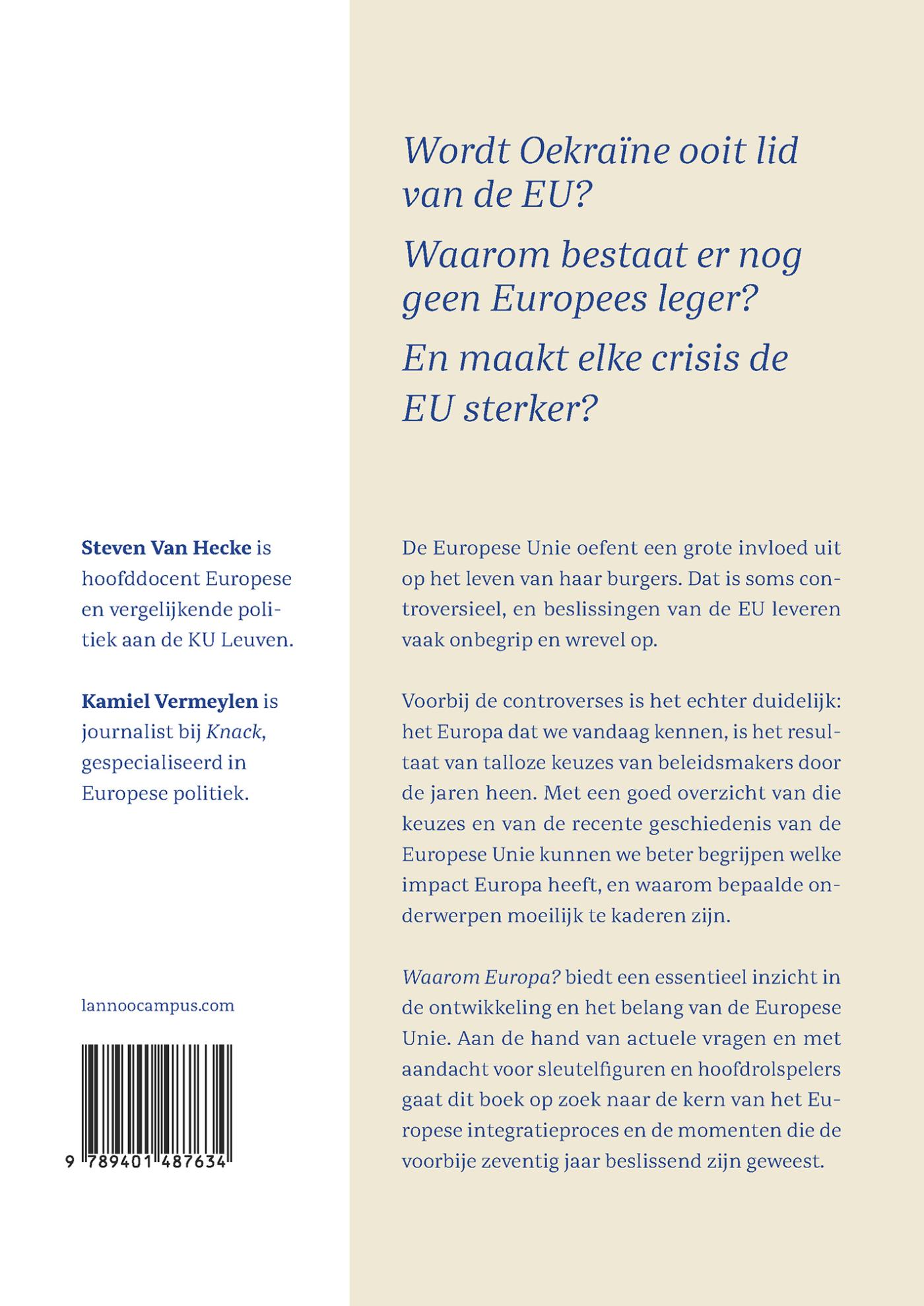 Achterkant van Waarom Europa? (nieuwe editie)