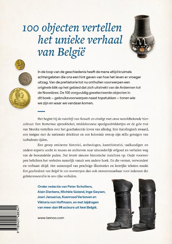 Achterkant van Een geschiedenis van België in 100 voorwerpen