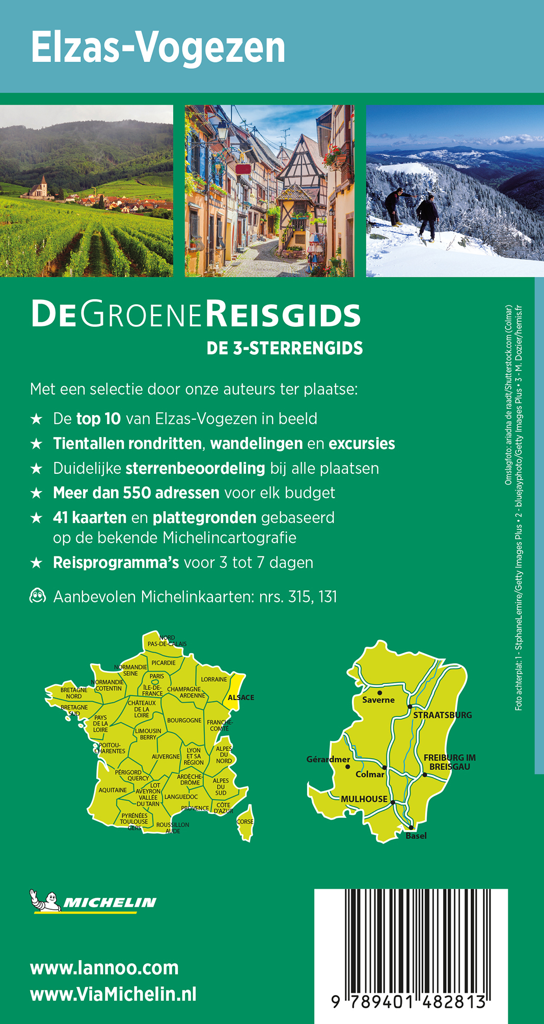 Achterkant van De Groene Reisgids Elzas-Vogezen
