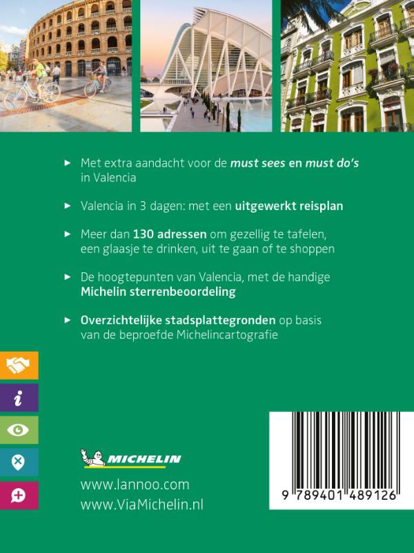 Achterkant van Michelin Reisgids Short Break Valencia
