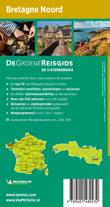 Achterkant van De Groene Reisgids - Bretagne Noord