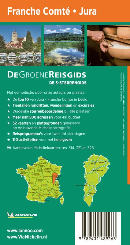 Achterkant van De Groene Reisgids - Franche Comté - Jura