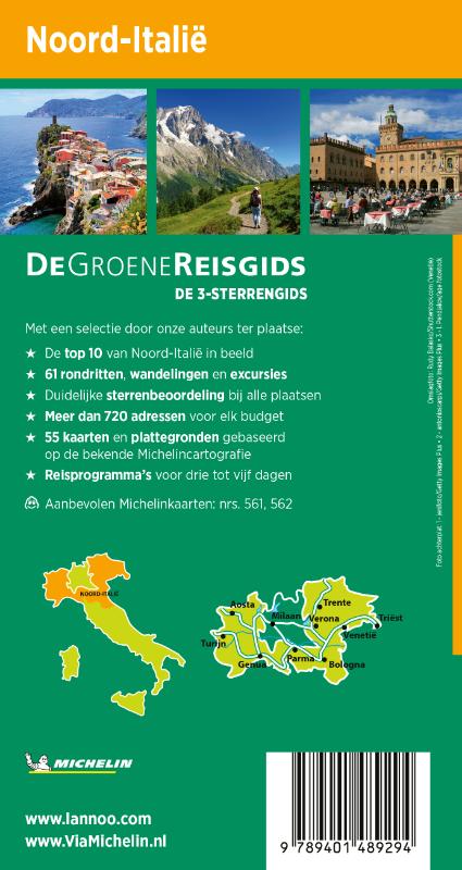 Achterkant van De Groene Reisgids - Noord-Italië