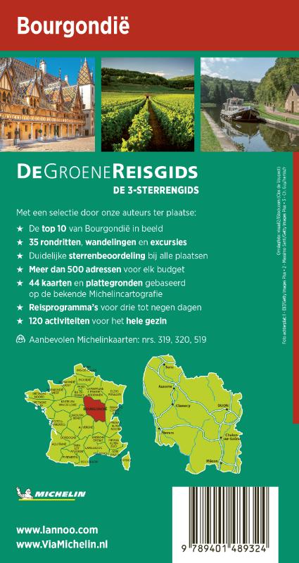 Achterkant van De Groene Reisgids - Bourgondië
