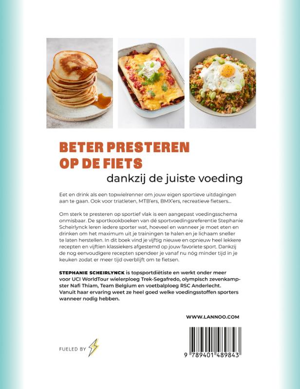 Achterkant van Het sportkookboek voor wielrenners