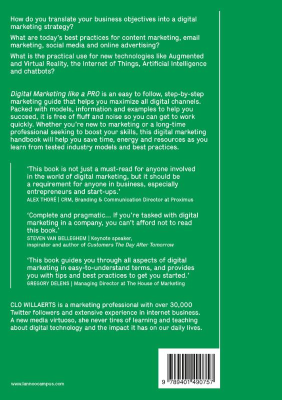 Achterkant van Digital marketing like a PRO - completely revised edition