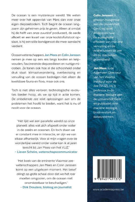 Achterkant van De onbekende zee