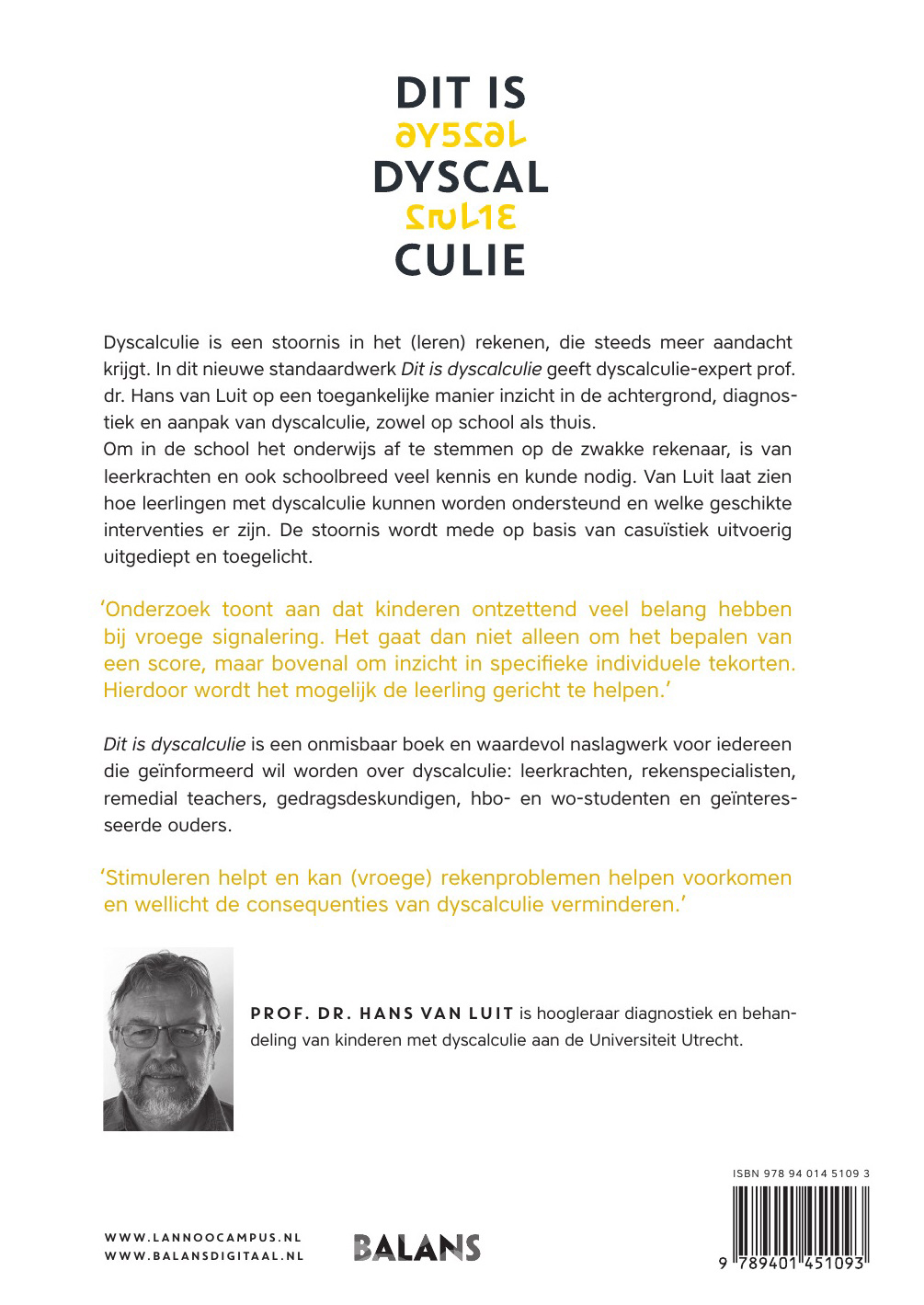 Achterkant van Dit is dyscalculie
