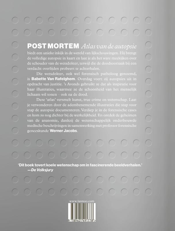 Achterkant van Post mortem. Atlas van de autopsie