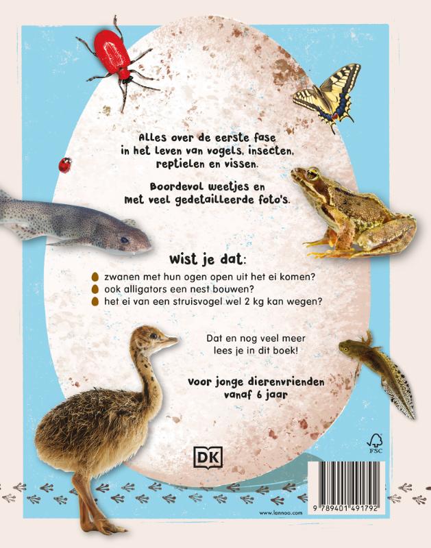 Achterkant van Babydieren uit het ei
