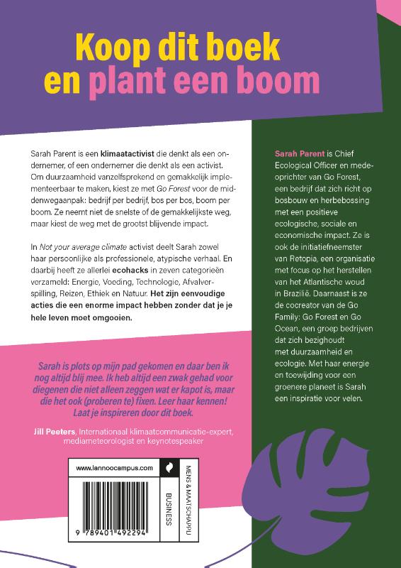 Achterkant van Not your average climate activist