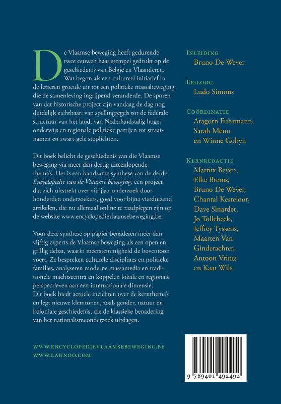 Achterkant van Encyclopedie van de Vlaamse beweging