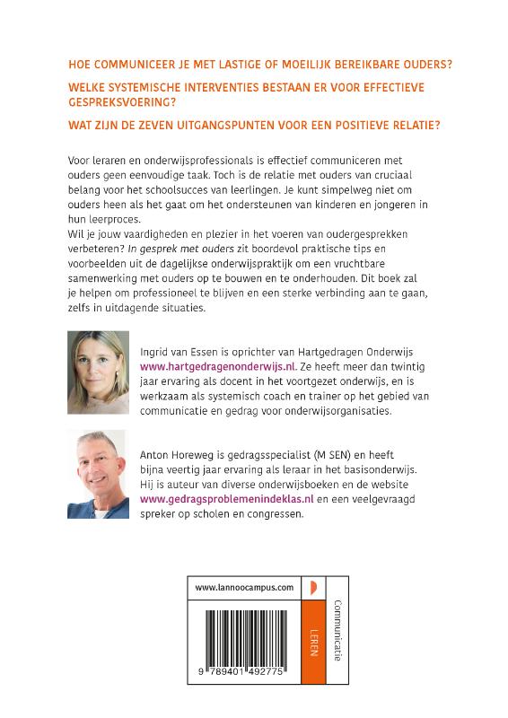 Achterkant van In gesprek met ouders