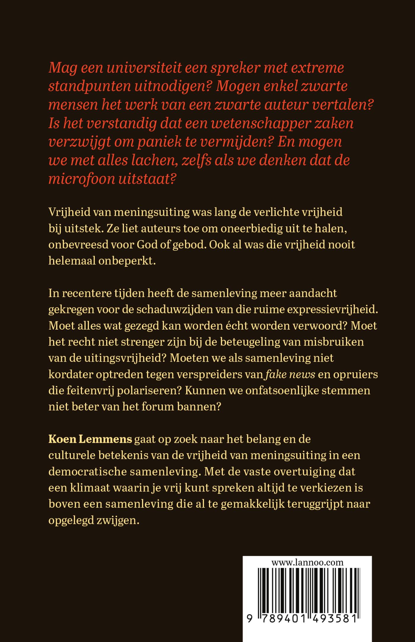 Achterkant van Het wankele recht van spreken