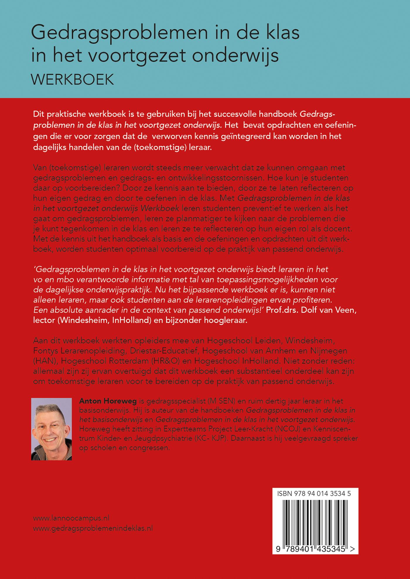 Achterkant van Gedragsproblemen in de klas in het voortgezet onderwijs: werkboek - EBSCO