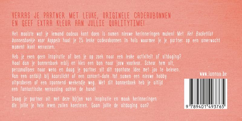 Achterkant van Het Bucketlist bonnenboek voor koppels