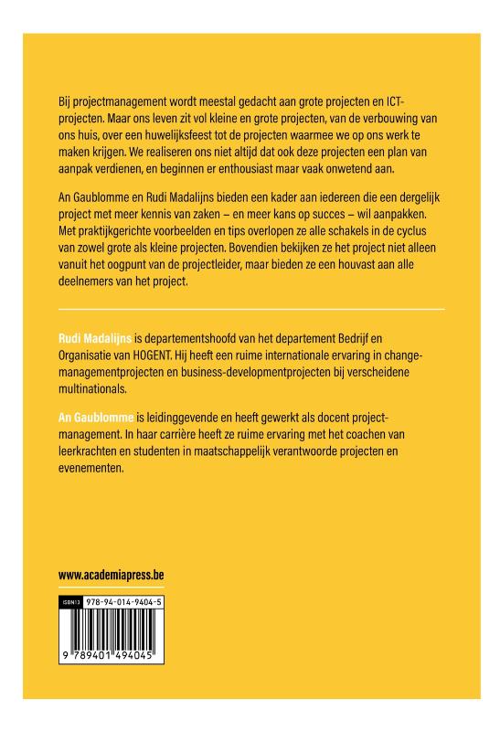 Achterkant van De weg naar een geslaagd project