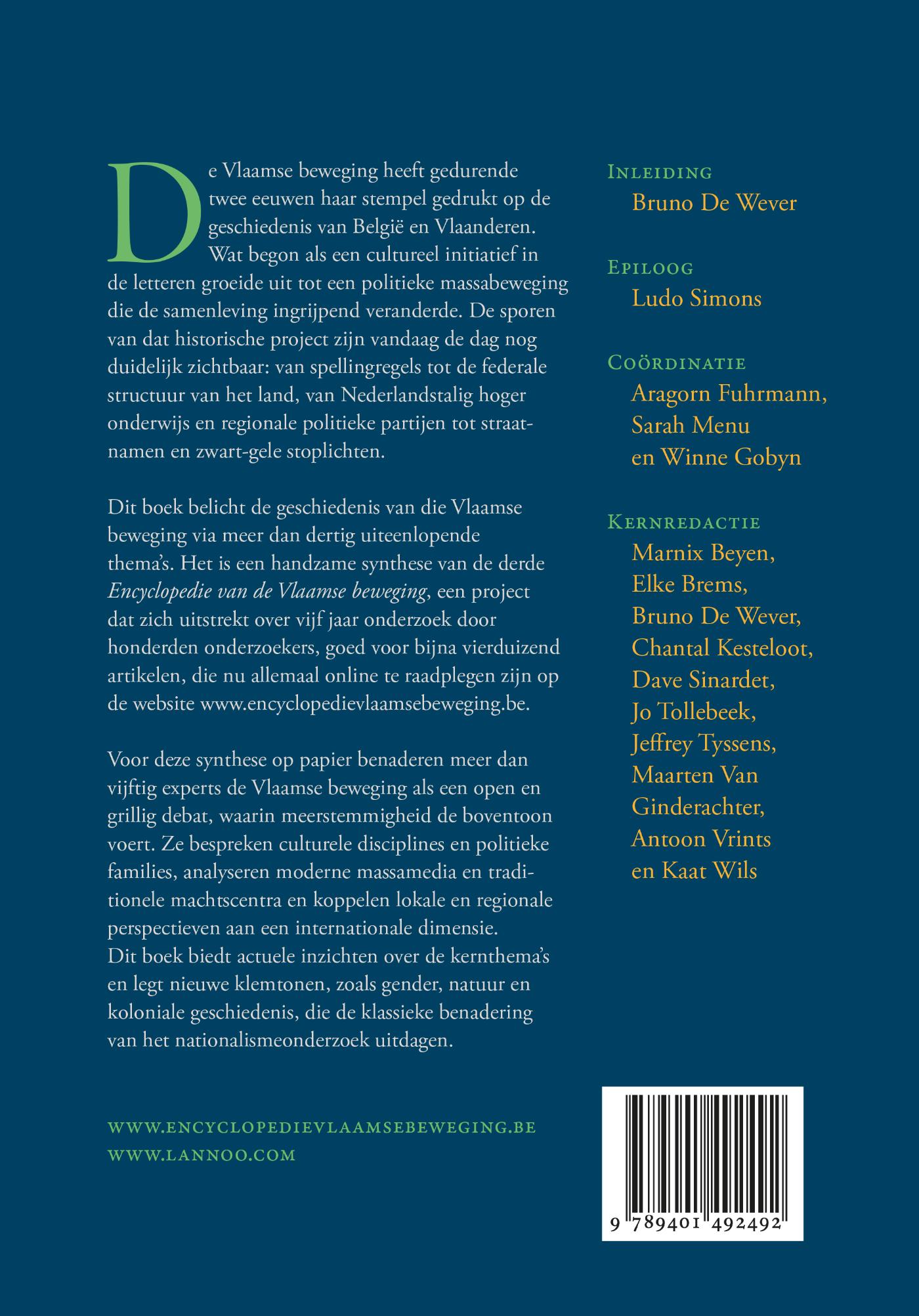 Achterkant van Encyclopedie van de Vlaamse beweging