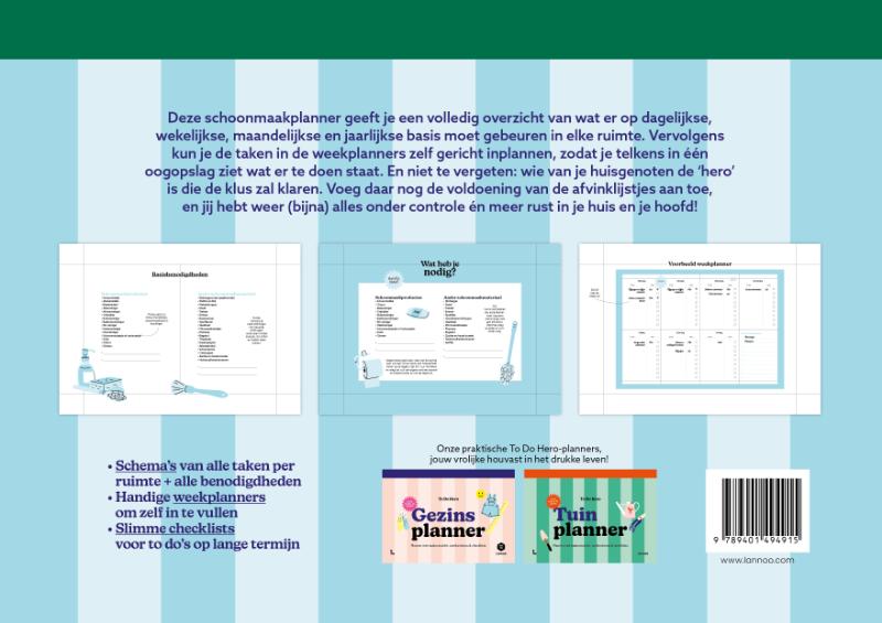 Achterkant van Schoonmaakplanner