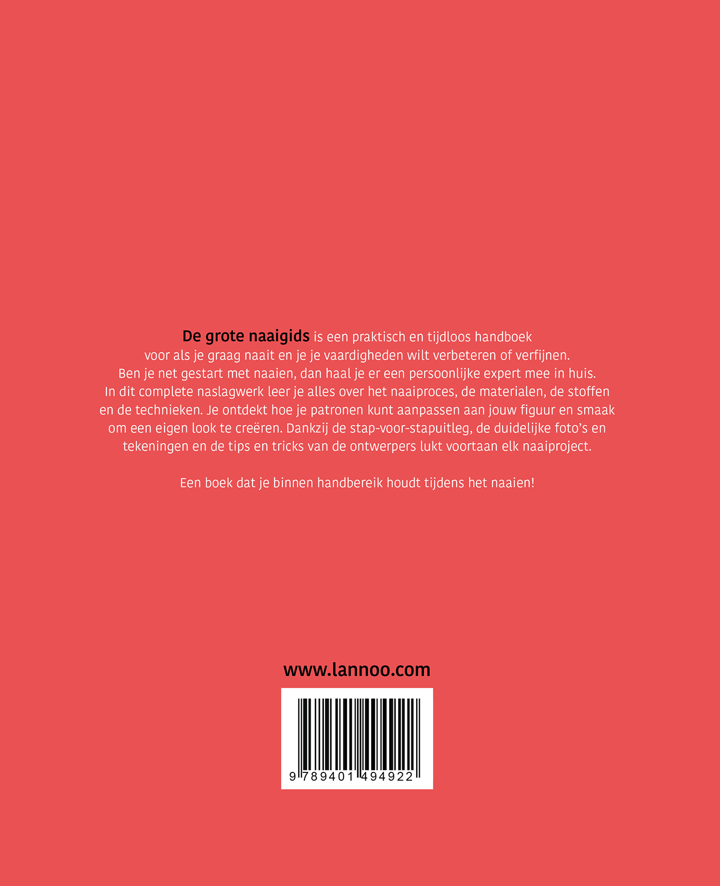 Achterkant van De grote naaigids