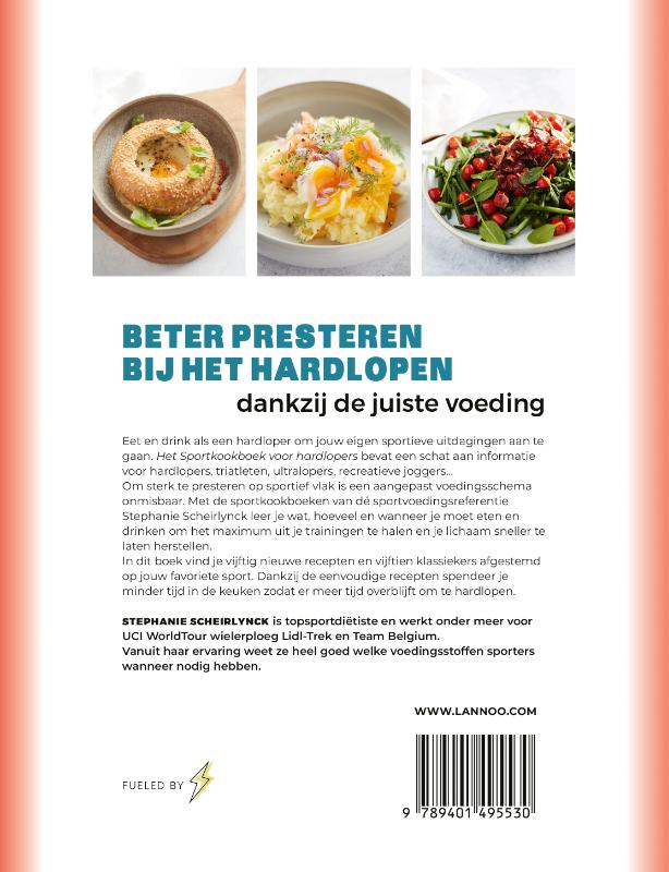 Achterkant van Het sportkookboek voor hardlopers