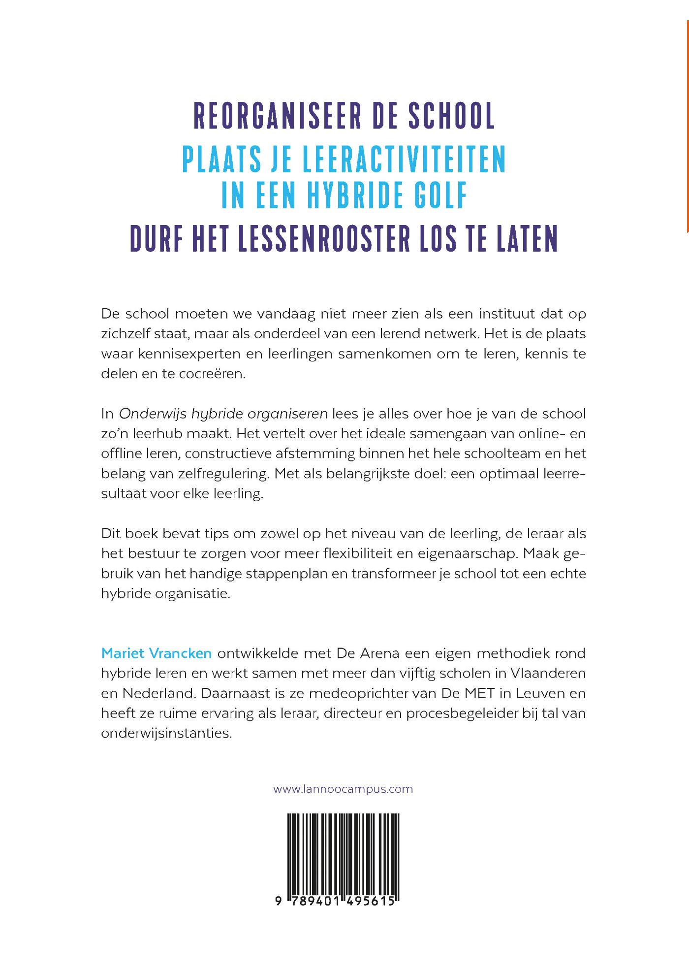 Achterkant van Onderwijs hybride organiseren