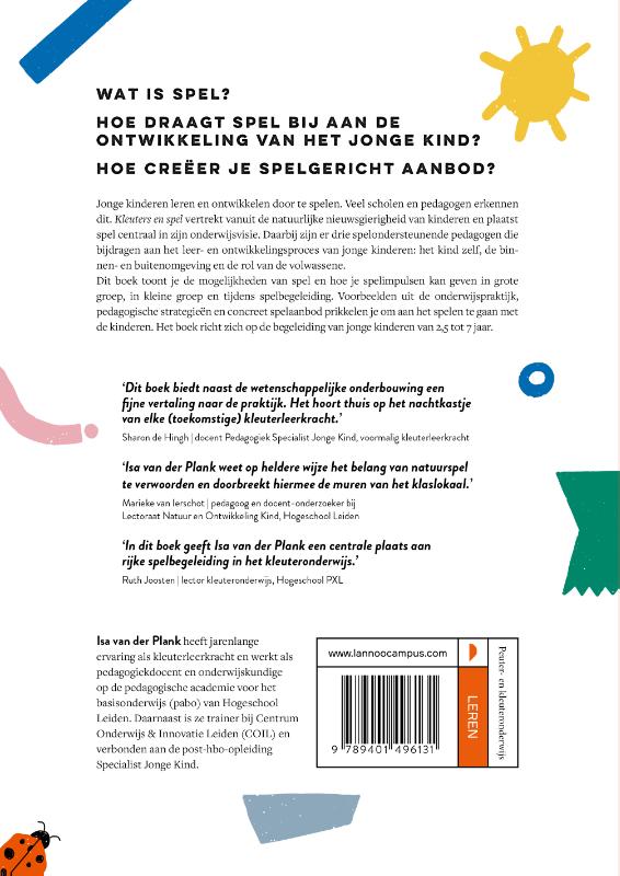 Achterkant van Kleuters en spel