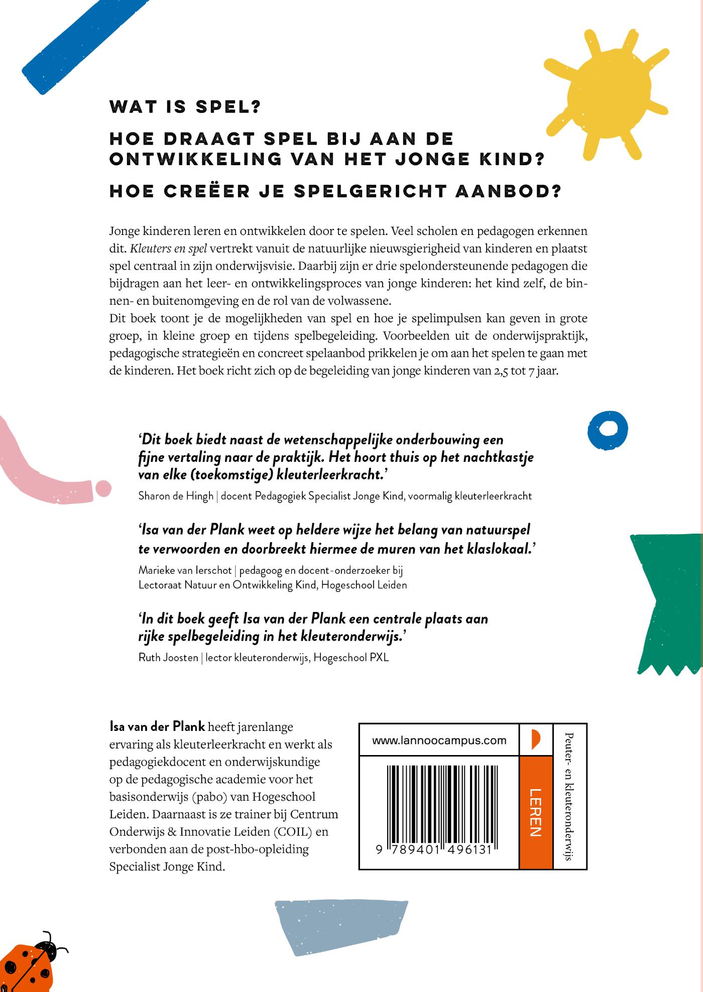 Achterkant van Kleuters en spel