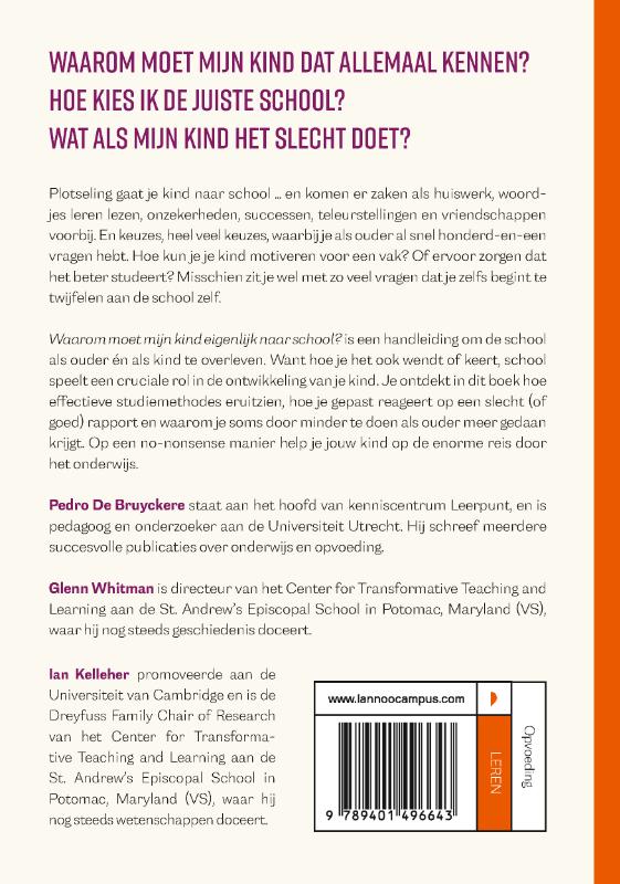Achterkant van Waarom moet mijn kind eigenlijk naar school?
