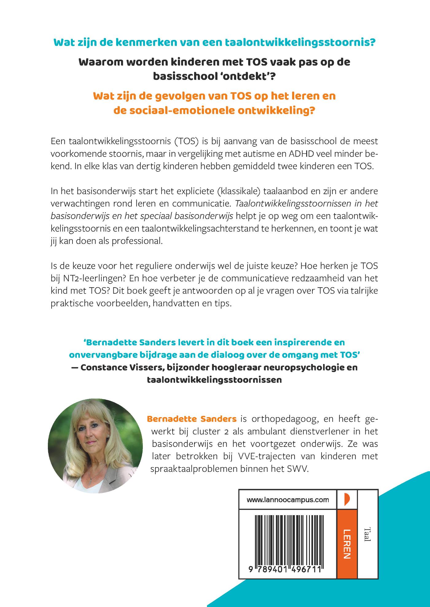 Achterkant van Taalontwikkelingsstoornissen in het basisonderwijs en speciaal basisonderwijs