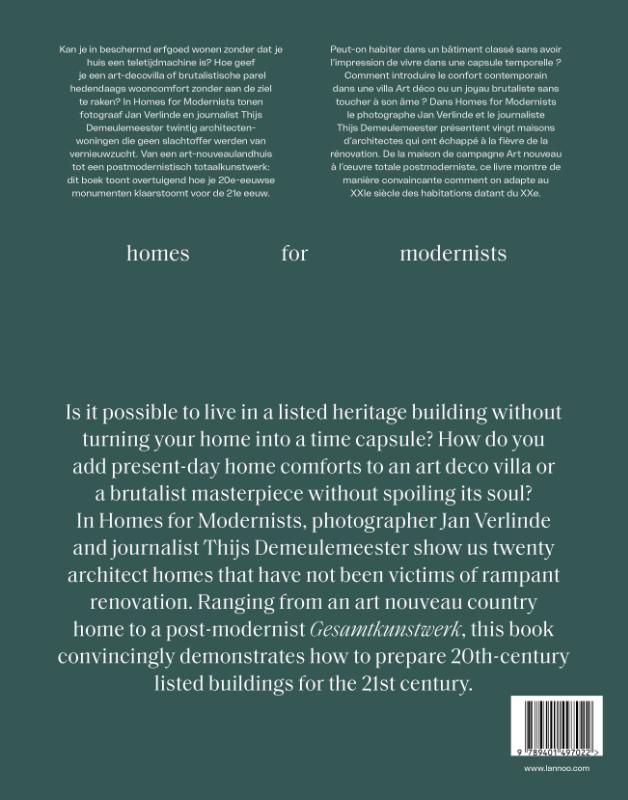 Achterkant van Homes for Modernists