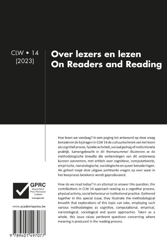 Achterkant van Over lezers en lezen / On readers and reading
