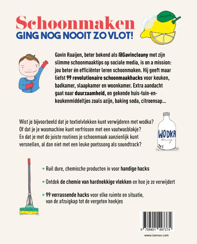 Achterkant van Slim en supersnel schoonmaken