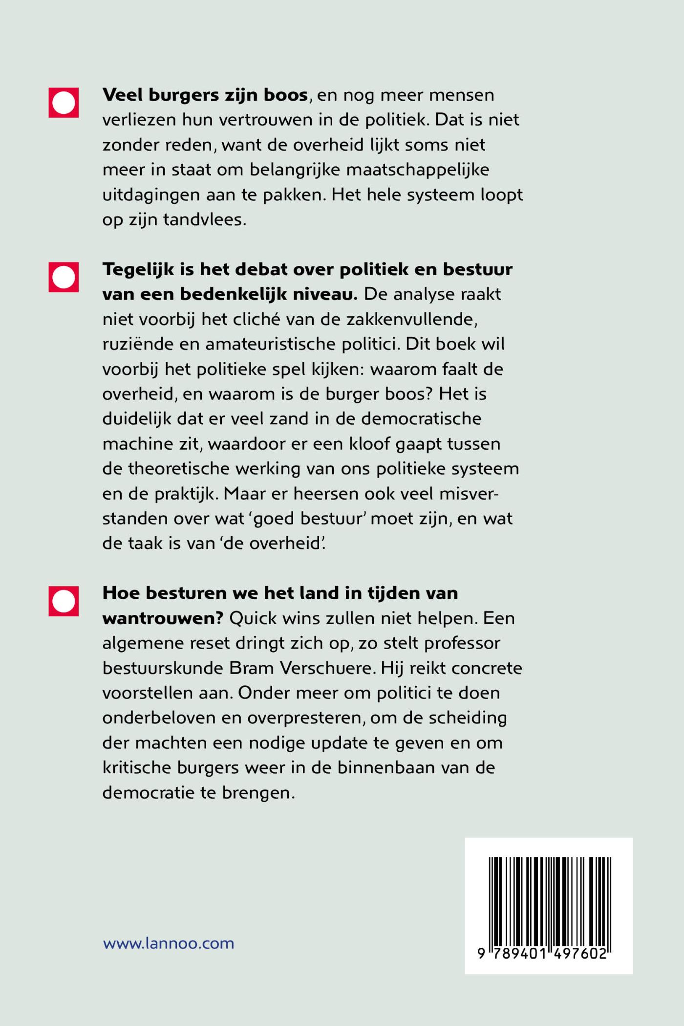 Achterkant van Politiek in tijden van wantrouwen