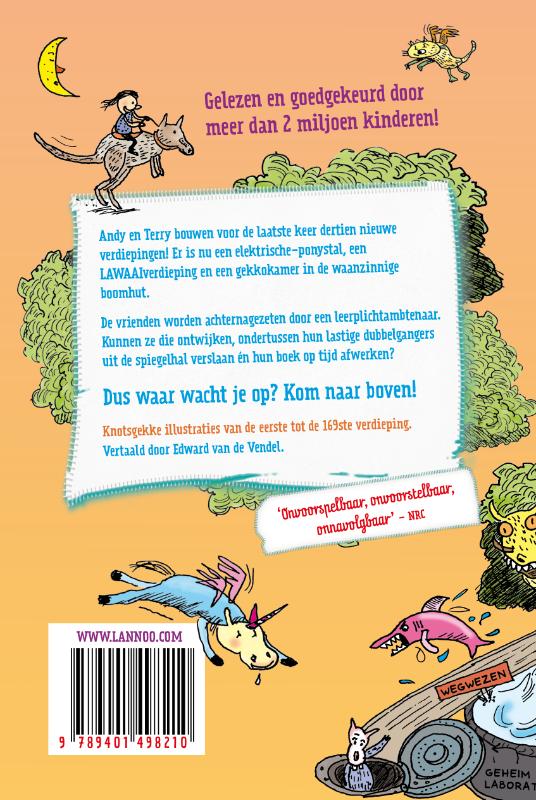Achterkant van De waanzinnige boomhut van 169 verdiepingen