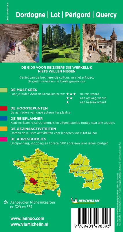 Achterkant van Dordogne/ Lot/ Périgord/ Quercy