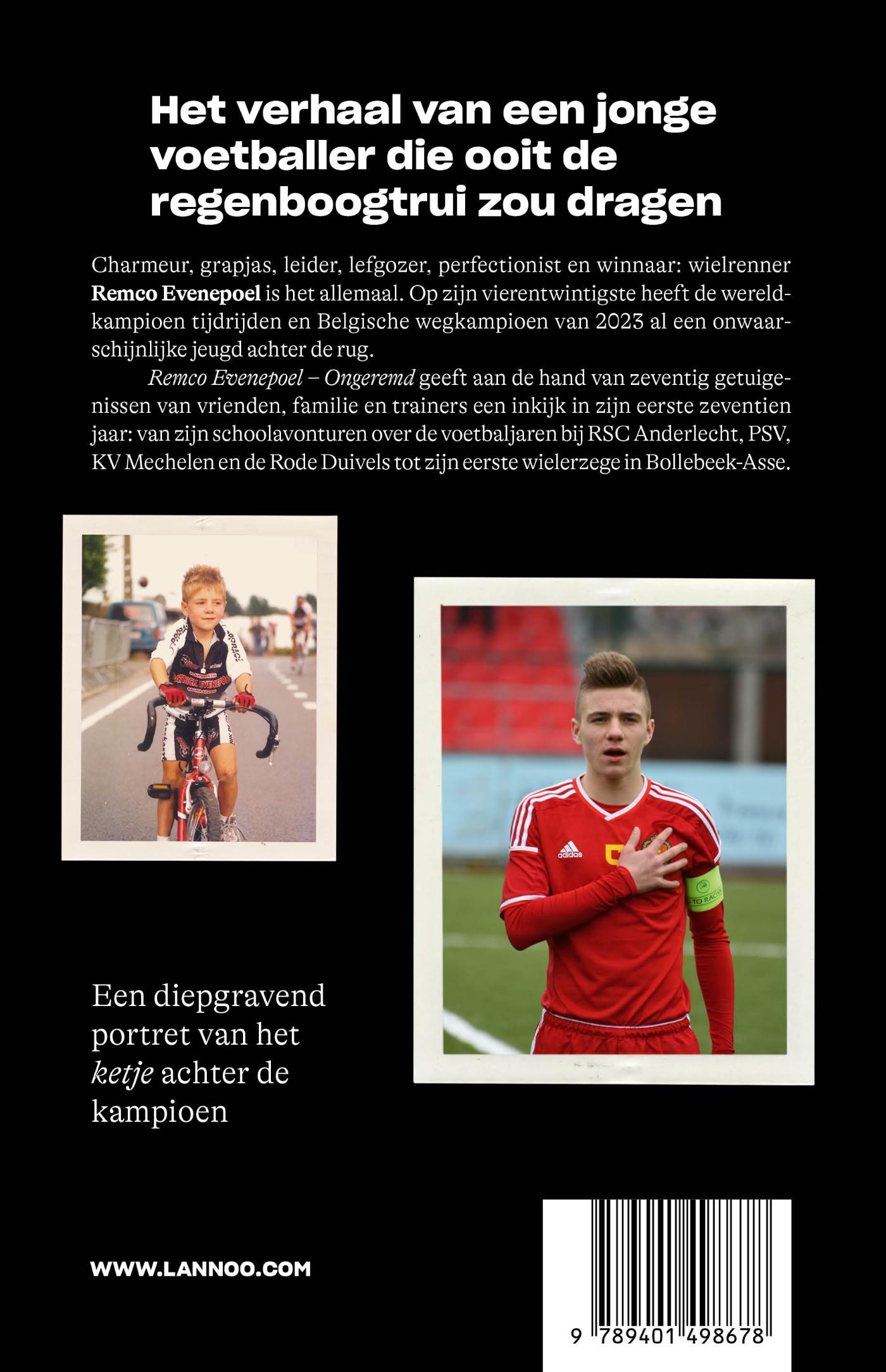Achterkant van Remco Evenepoel ongeremd