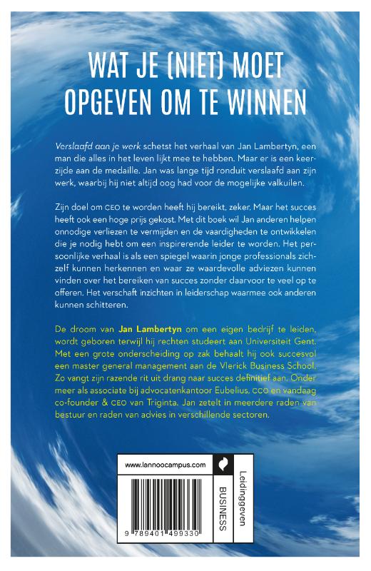 Achterkant van Verslaafd aan je werk