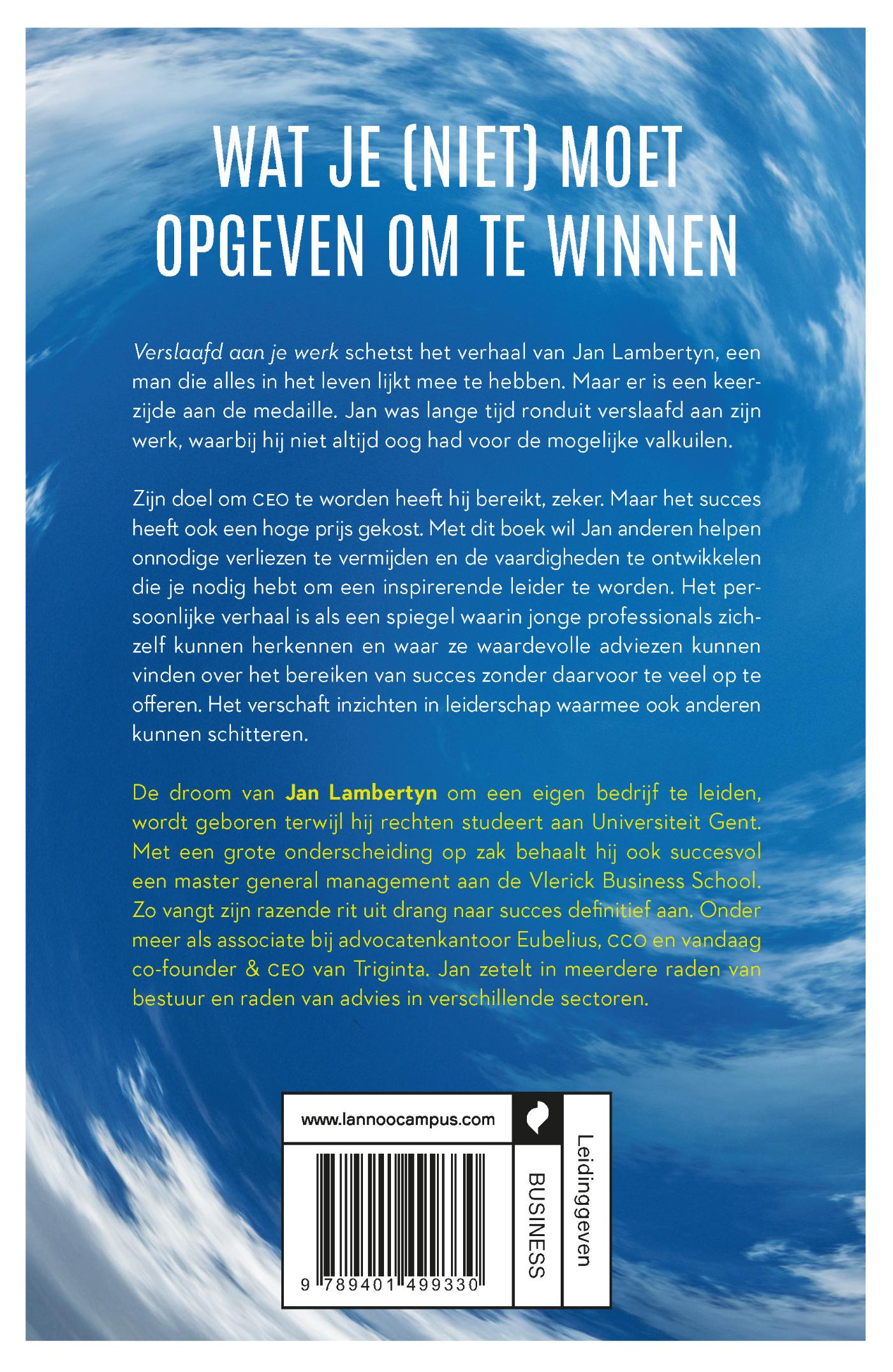 Achterkant van Verslaafd aan je werk