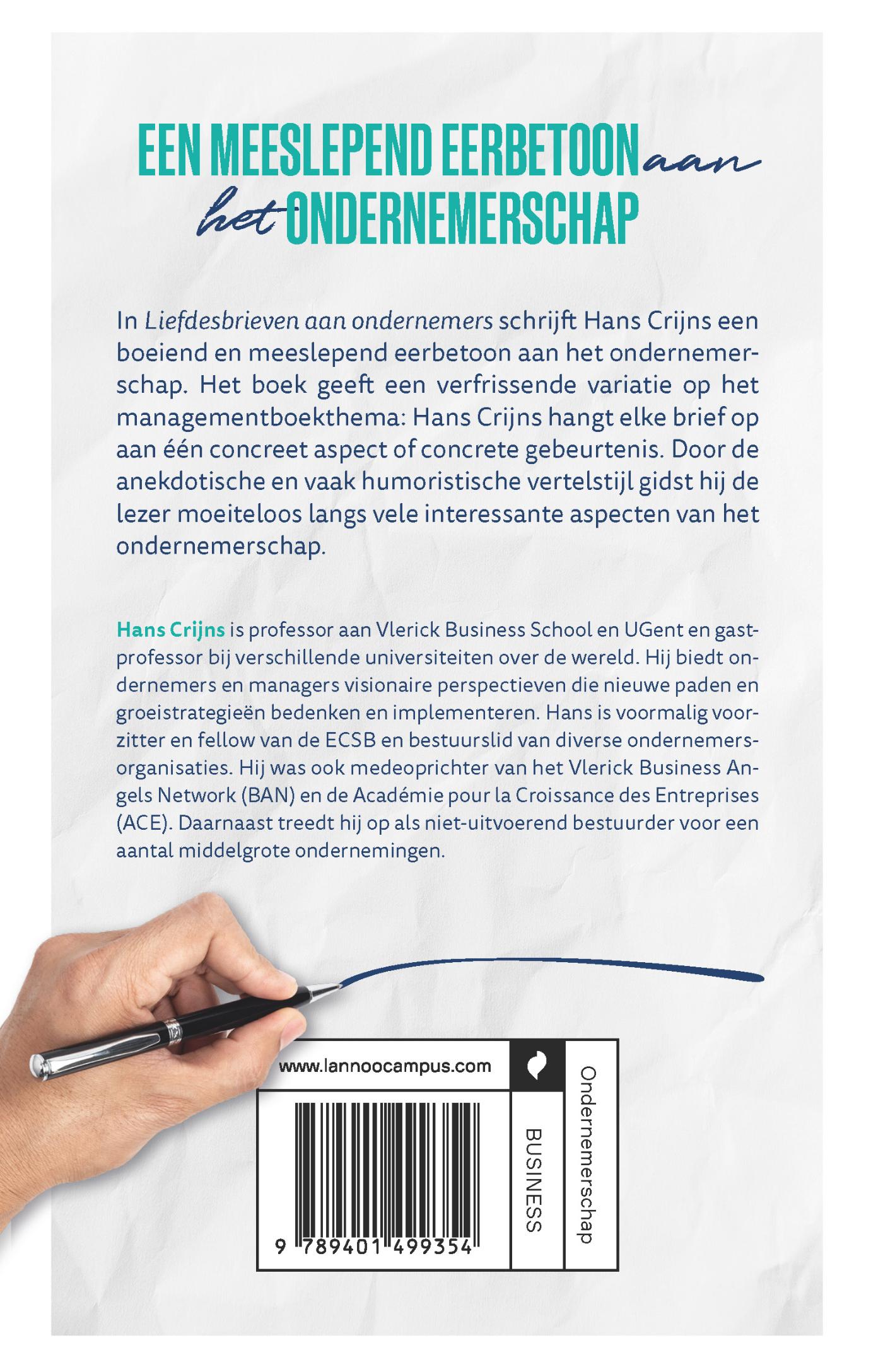 Achterkant van Liefdesbrieven aan ondernemers