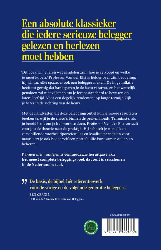 Achterkant van Winnen met aandelen