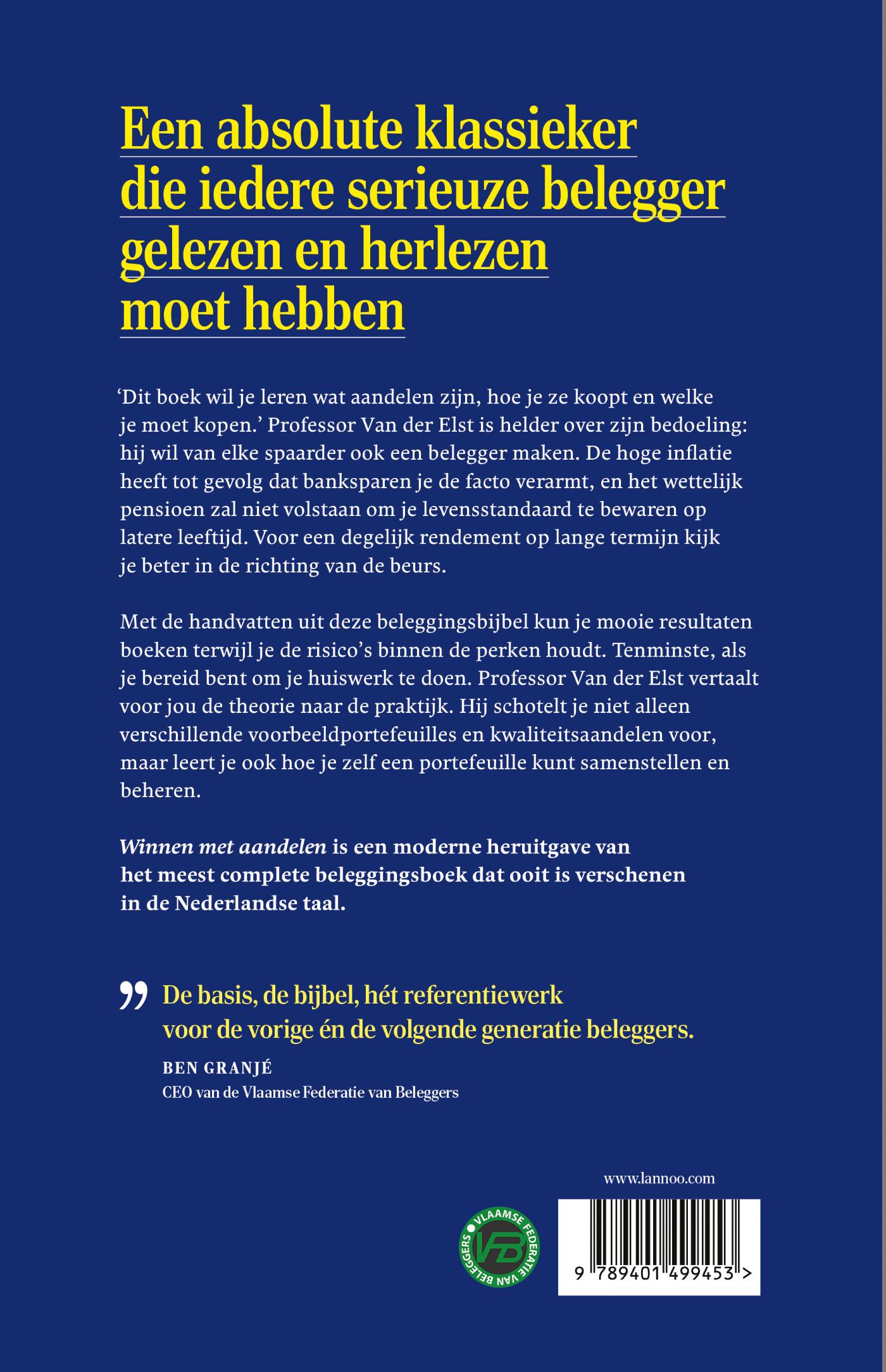 Achterkant van Winnen met aandelen