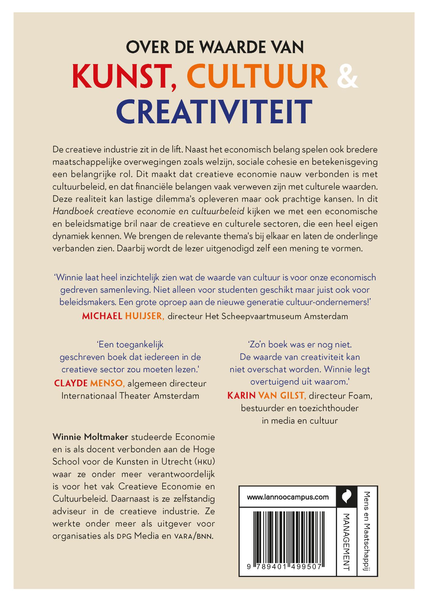 Achterkant van Handboek creatieve economie en cultuurbeleid