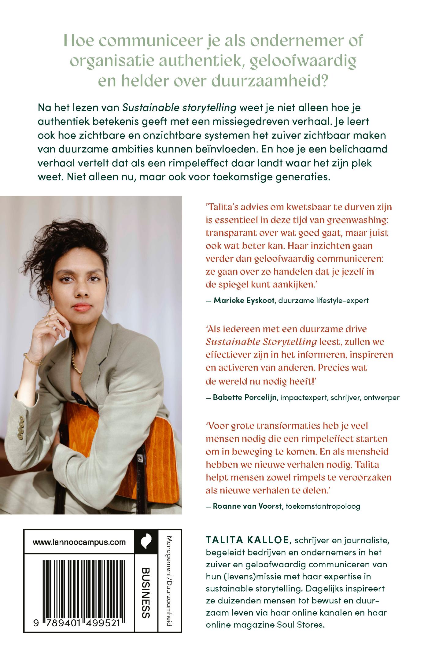 Achterkant van Sustainable Storytelling