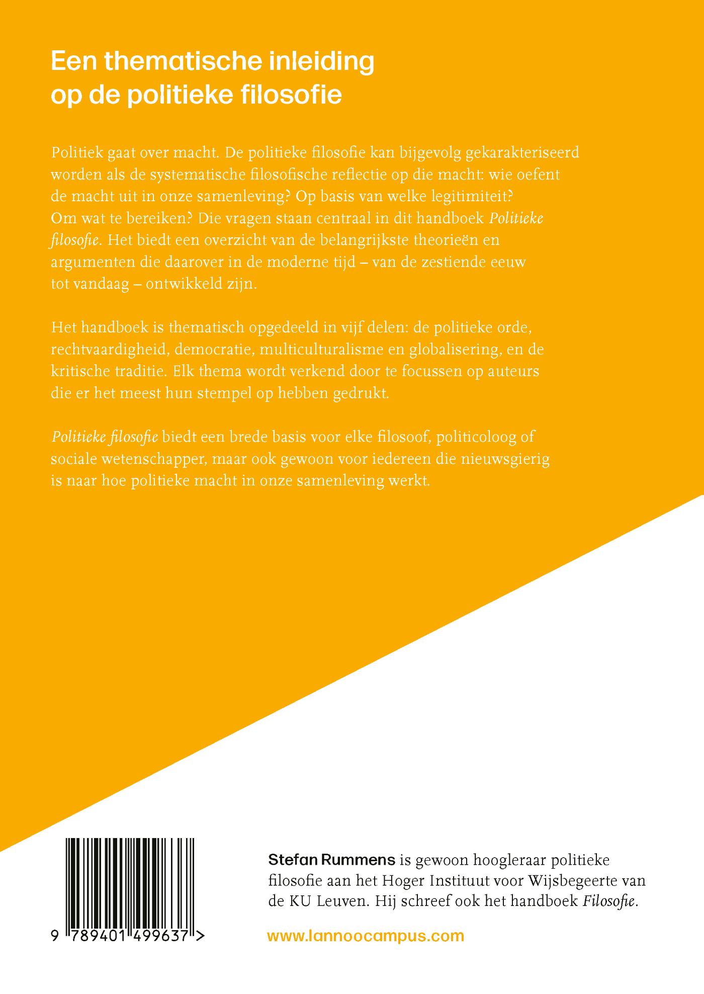 Achterkant van Politieke filosofie