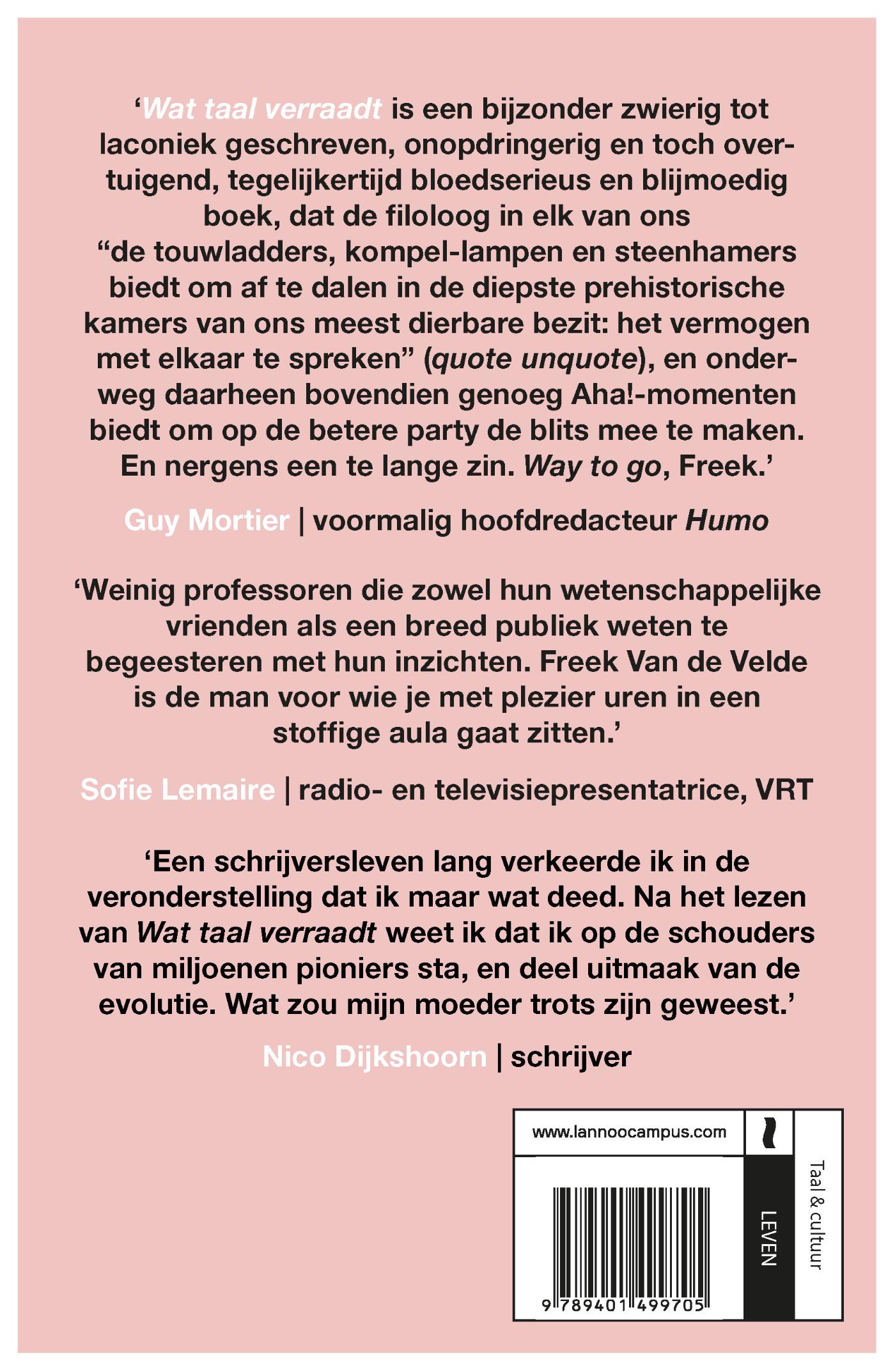 Achterkant van Wat taal verraadt