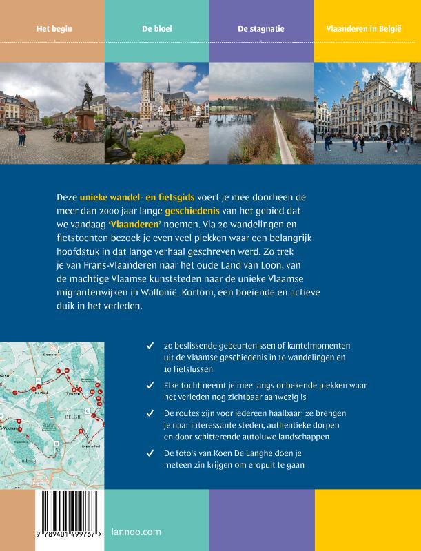 Achterkant van Wandelen en fietsen door de geschiedenis van Vlaanderen