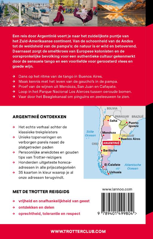 Achterkant van Trotter Argentinië