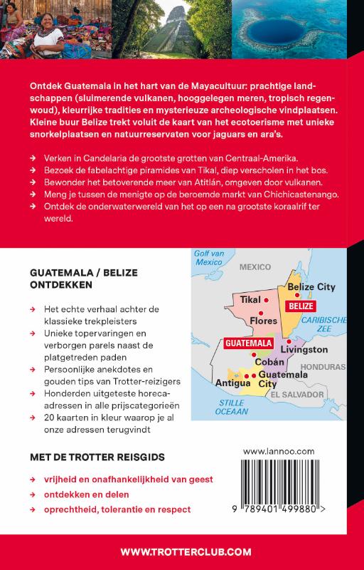 Achterkant van Trotter Guatemala/Belize